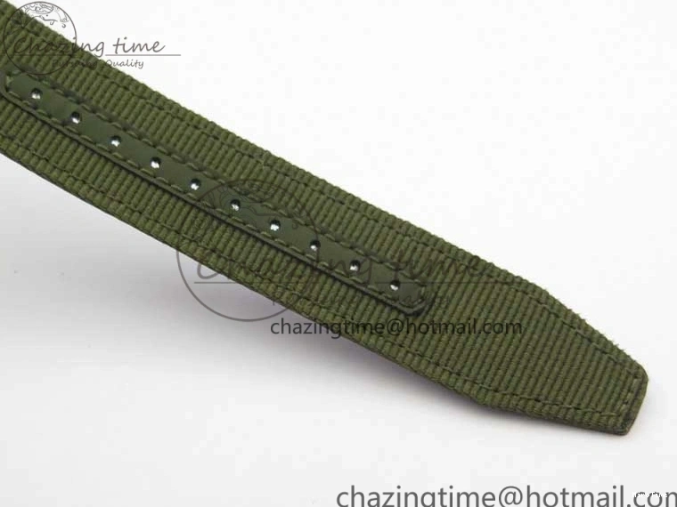 MIROTIME 0207 Fashionable Pilot IW326801 SS MK 1:1 Best Edition Black Dial on Green Nylon Strap MIYOTA 7122